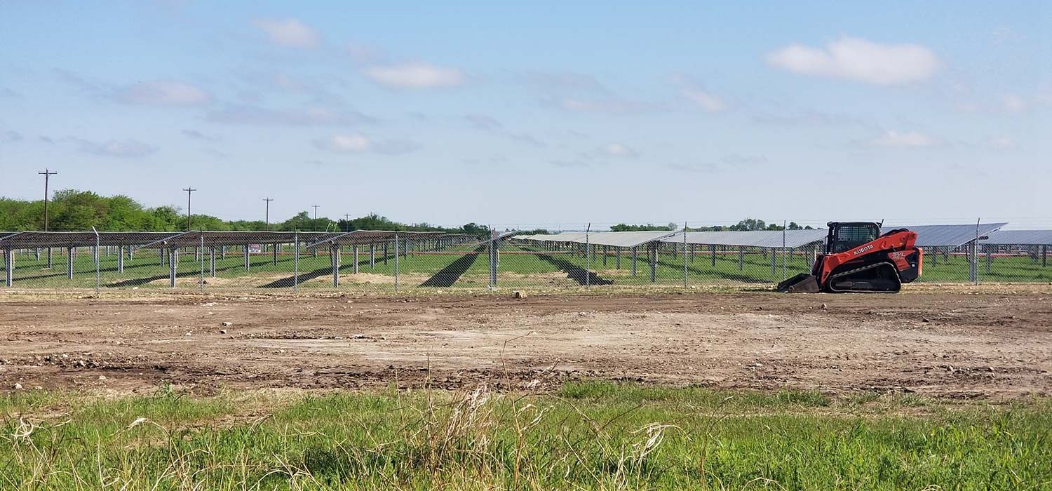 Solar panels in field as an alternative and renewable energy service